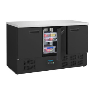 Polar G-Series 3-deurs koelwerkbank zwart - 400 liter - PG023