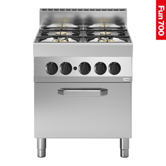 Modular Fun 700 4-pits gas fornuis met oven propaan 700 mm