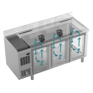 Alpeninox koelwerkbank, 2 compartimenten CLM 650 2-7031