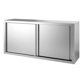 Gastro-inox RVS wandkast met schuifdeuren 1700(l)x400(d)x660(h)mm