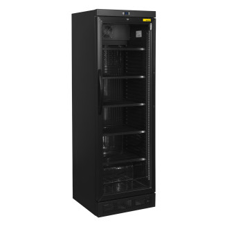 NordCap koelkast met glazen deur KU 385 G II BLACK
