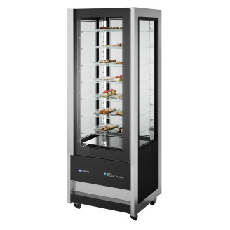 NordCap panorama-koelvitrine 750 RV TN ZWART