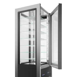 NordCap panorama-koel-/ vriesvitrine 750 RV TB / TN ZWART