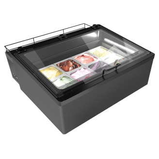 NordCap aanrecht ijsvitrine MINI CREAM 4V LED GRIJS
