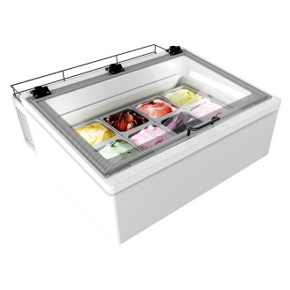 NordCap aanrecht ijsvitrine MINI CREAM 4V LED WIT