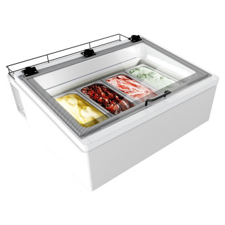 NordCap aanrecht ijsvitrine MINI CREAM 4V LED WIT