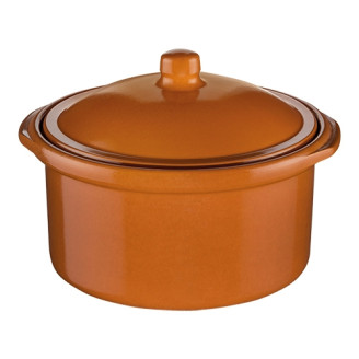 Reg&aacute;s Cocotte met deksel terracotta aardewerk - &Oslash; 14 cm