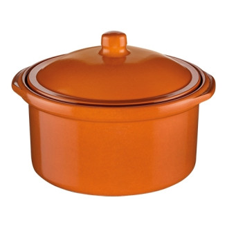 Reg&aacute;s Cocotte met deksel terracotta aardewerk - &Oslash; 17 cm