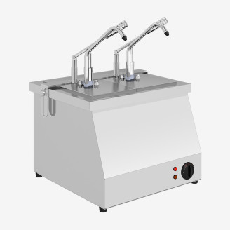 Kalando 2x GN1/4 bainmarie - dubbele heveldispenser voor warme sauzen