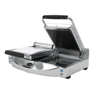 Unox SpidoCook keramische contactgrill - 2x 250x250 mm, glad/geribbeld