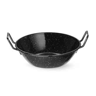 Hendi Serveerschaal diep 24 cm - geemailleerd met handgrepen