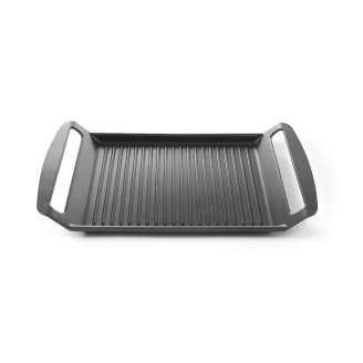 Hendi Aluminium Grillplaat | Geschikt voor Inductiekookplaten | Anti aanbaklaag | 390x260x(H)35mm