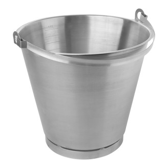 Emmer 10l RVS stootrand maatverdeling