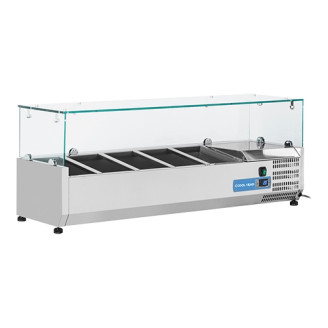 Coolhead opzetkoelvitrine - 5x 1/4 GN - glasopzet
