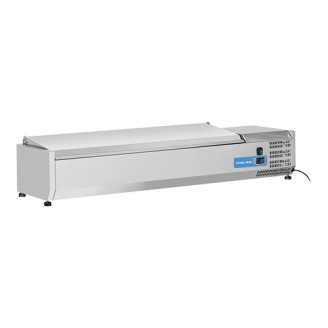 Coolhead opzetkoelvitrine - 6x 1/4 GN - RVS klapdeksel