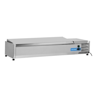 Coolhead opzetkoelvitrine - 6x 1/3 GN - RVS klapdeksel