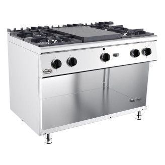 Combisteel Base 700 Doorkookplaat Gas 4 Branders, 4x 6,5kW