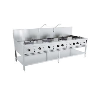 Combisteel Gas woktafel 4x17kw + 3x9kw