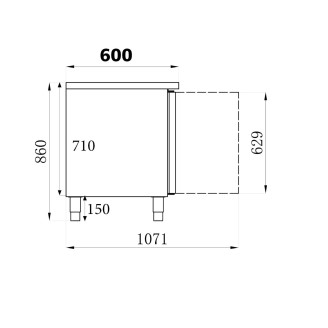 Combisteel 600 Koelwerkbank 3 Deurs