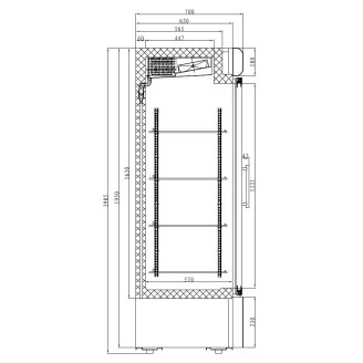 Combisteel Vrieskast 2 glasdeuren 920 liter
