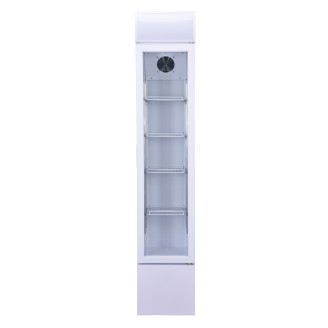 Combisteel glasdeur koelkast smal, wit