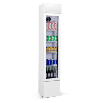 Combisteel glasdeur koelkast smal, wit
