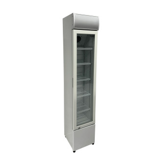 Combisteel glasdeur koelkast smal, wit
