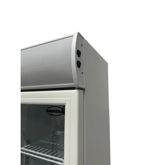 Combisteel glasdeur koelkast smal, wit