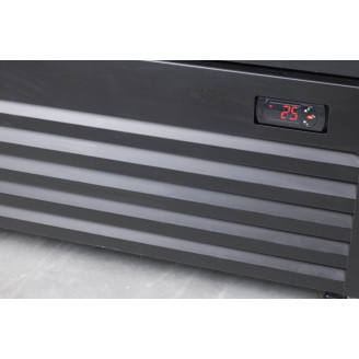 Combisteel - koelkast schuif glasdeuren 780l Zwart