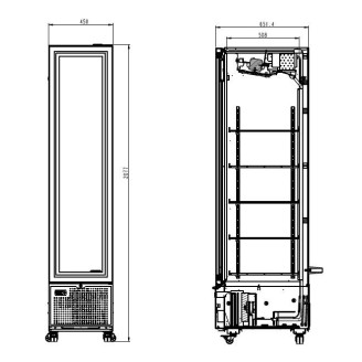 Combisteel Drankenkoelkast, Glasdeur, Zwart, 221 Liter