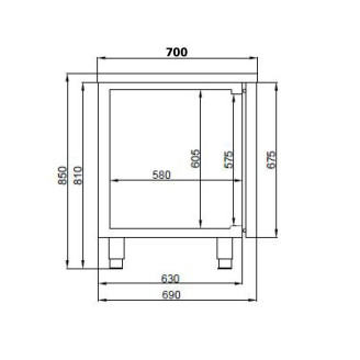 Combisteel 700 koelwerkbank 3 deuren excl. motor