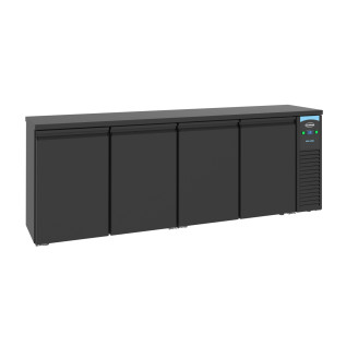 Combisteel Pro Line Barkoeler zwart 4 deuren 680 liter