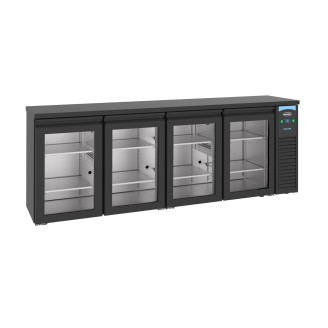 Combisteel Barkoeler zwart 4 glasdeuren 680 liter