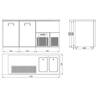 Combisteel - bierkoeler 2-deurs