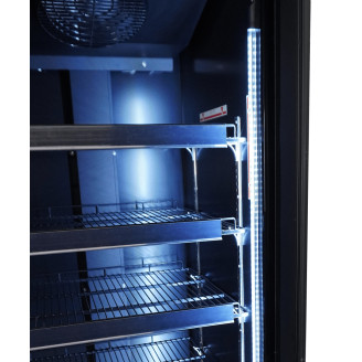 Combisteel glasdeur koelkast zwart CEB-500R BL, 1 deur