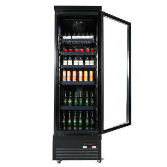 Combisteel glasdeur koelkast zwart CEB-500R BL, 1 deur