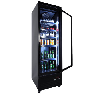 Combisteel glasdeur koelkast zwart CEB-500R BL, 1 deur