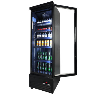 Combisteel glasdeur koelkast zwart CEB-500R BL, 1 deur