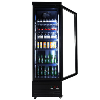 Combisteel glasdeur koelkast zwart CEB-500R BL, 1 deur