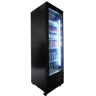 Combisteel glasdeur koelkast zwart CEB-500R BL, 1 deur