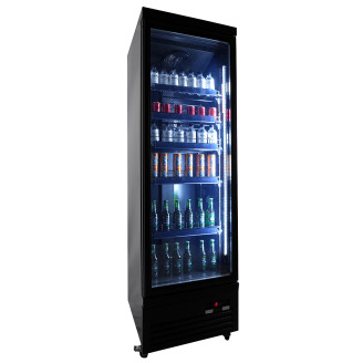Combisteel glasdeur koelkast zwart CEB-500R BL, 1 deur
