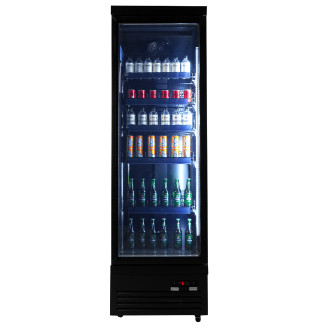 Combisteel glasdeur koelkast zwart CEB-500R BL, 1 deur