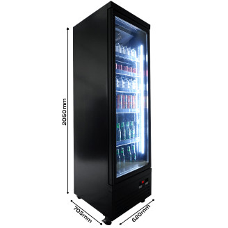 Combisteel glasdeur koelkast zwart CEB-500R BL, 1 deur