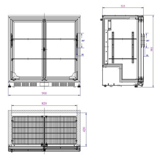Combisteel Barkoeler Zwart 2 Schuifdeuren