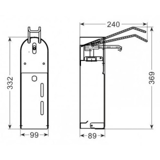 Desinfectiepaal incl. dispenser met elleboogbediening