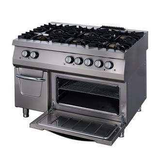 Maxima Premium Fornuis - 6 Pitten - Driedubbel - 90 cm Diep - Gas incl. Elektrische Oven