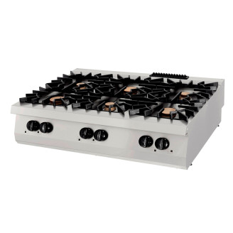 Maxima Premium Kookplaat - 6 Pitten - Driedubbel - 90 cm Diep - Gas