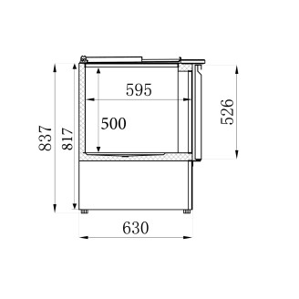 Combisteel Saladette 2 deuren 2.5x 1/1 GN pan