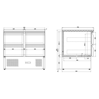 Combisteel RVS Koelwerkbank 4 laden