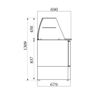 Combisteel Gekoelde saladette glasopstand 3 deurs
